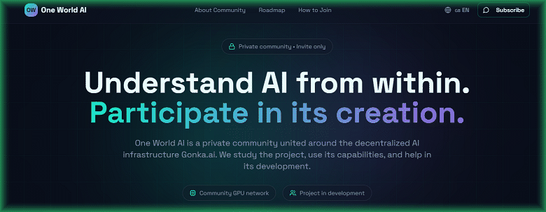 OneWorldAI - Understand AI from within.
Participate in its creation. OneWorldAI - Understand AI from within.
Participate in its creation.